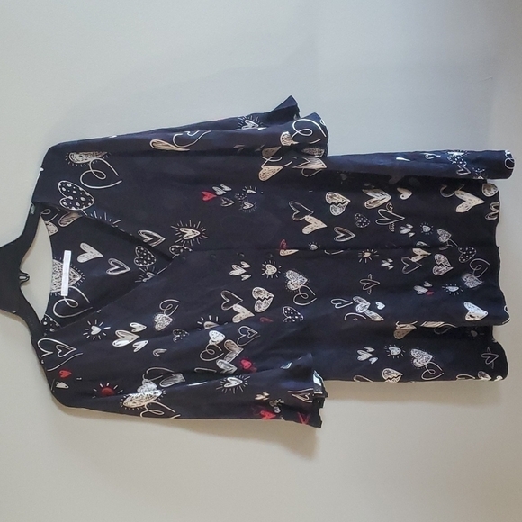 Zara mini hearts button down dress sz L boho - Picture 3 of 10